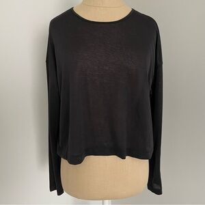 Black Long Sleeve Sheer Top